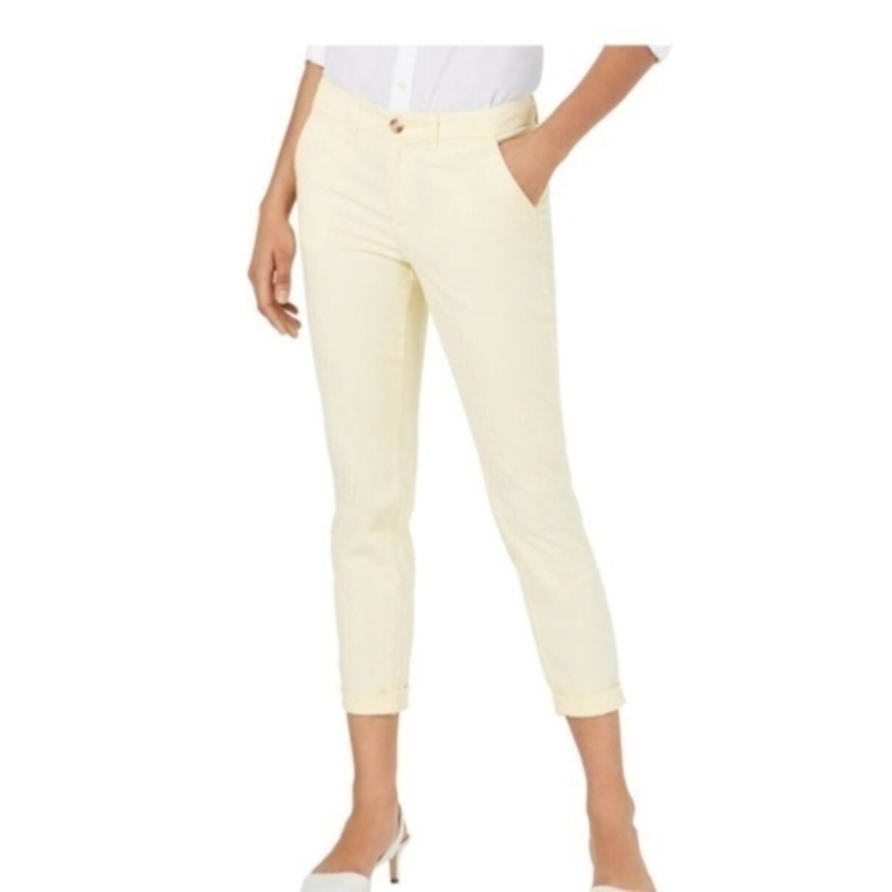 MAISON JULES Yellow Pocketed Straight leg Pant NWT